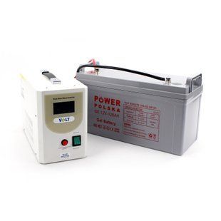 Комплект з ДБЖ VOLT 1500Вт/12В та гелевим акумулятором 12В/120Ач POWER POLSKA