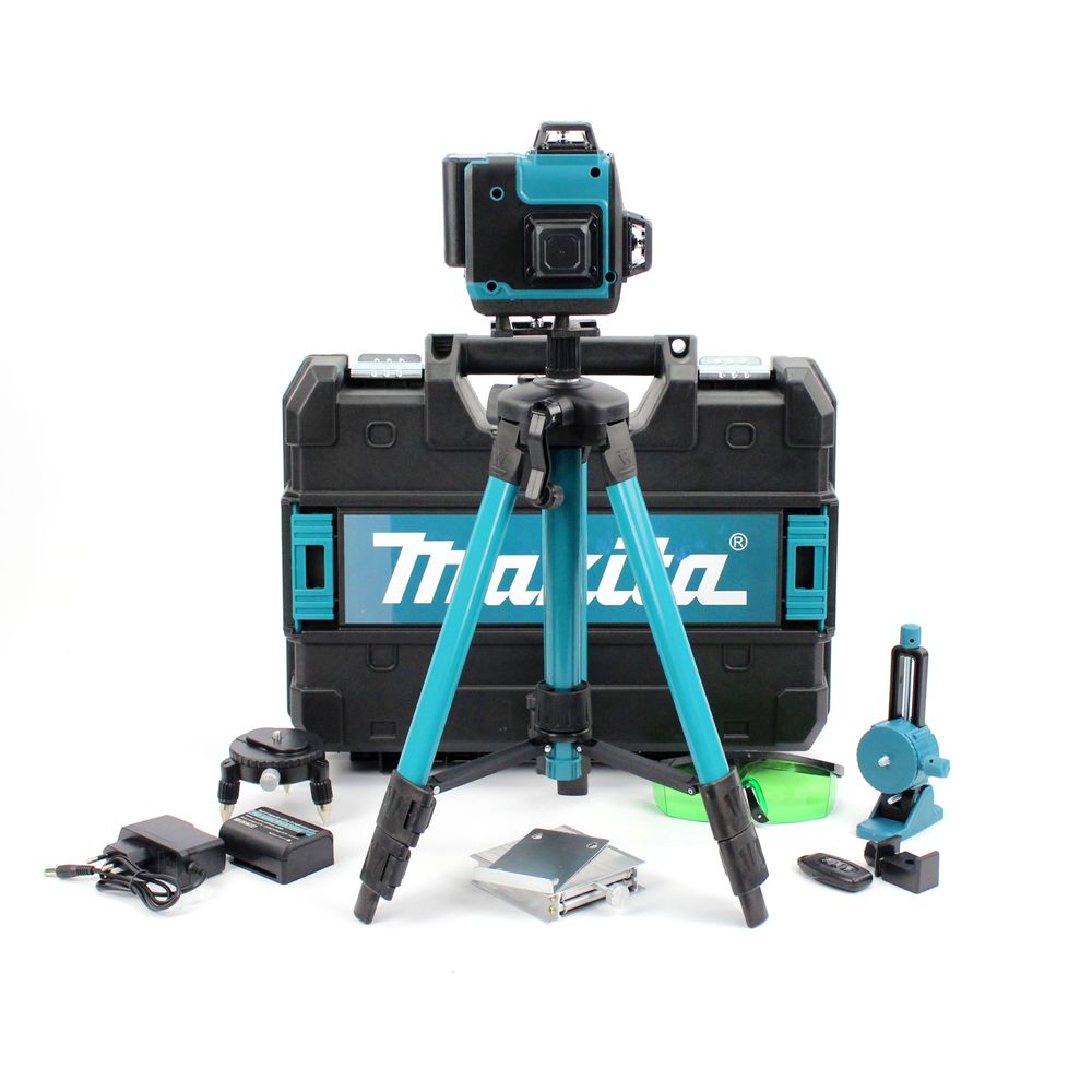 Аккумуляторный лазерный нивелир Makita SK700GDZ 3D-4D уровень (3.7V, 5AH).АКБ уровень со штативом Макита