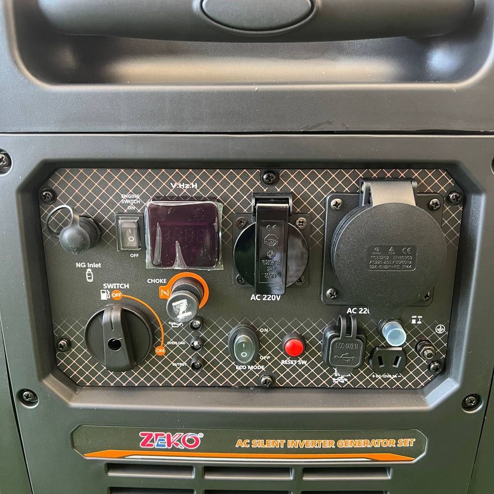 Інверторний бензиновий генератор Zeko ZK8700S-INV-EW-NG/GAZ 5.0 кВт, Газ-Бензин с Електростартером та Пультом ДК, тихий бензиновий генератор