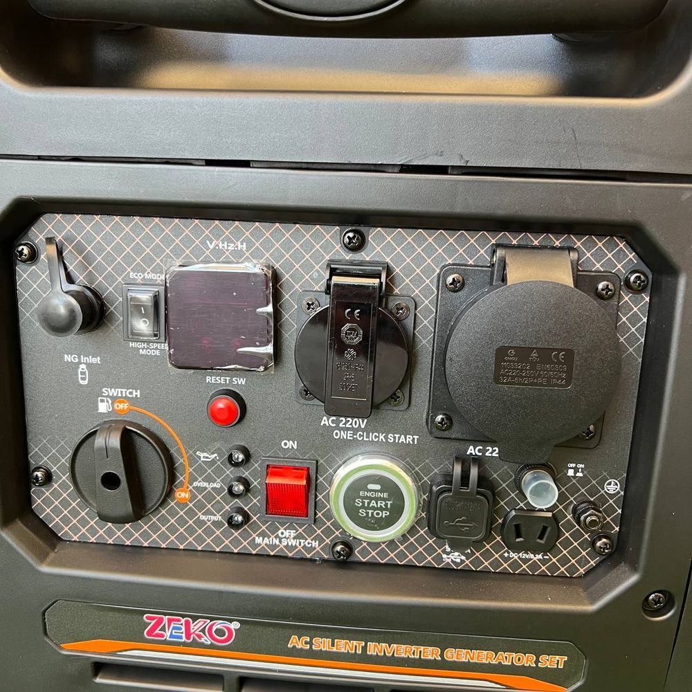 Инверторный генератор бензиновый Zeko ZK8700S-INV-EW-NG/GAZ 5.0 кВт, Газ-Бензин с Электростартером и Пультом ДК, тихий бензиновый генератор