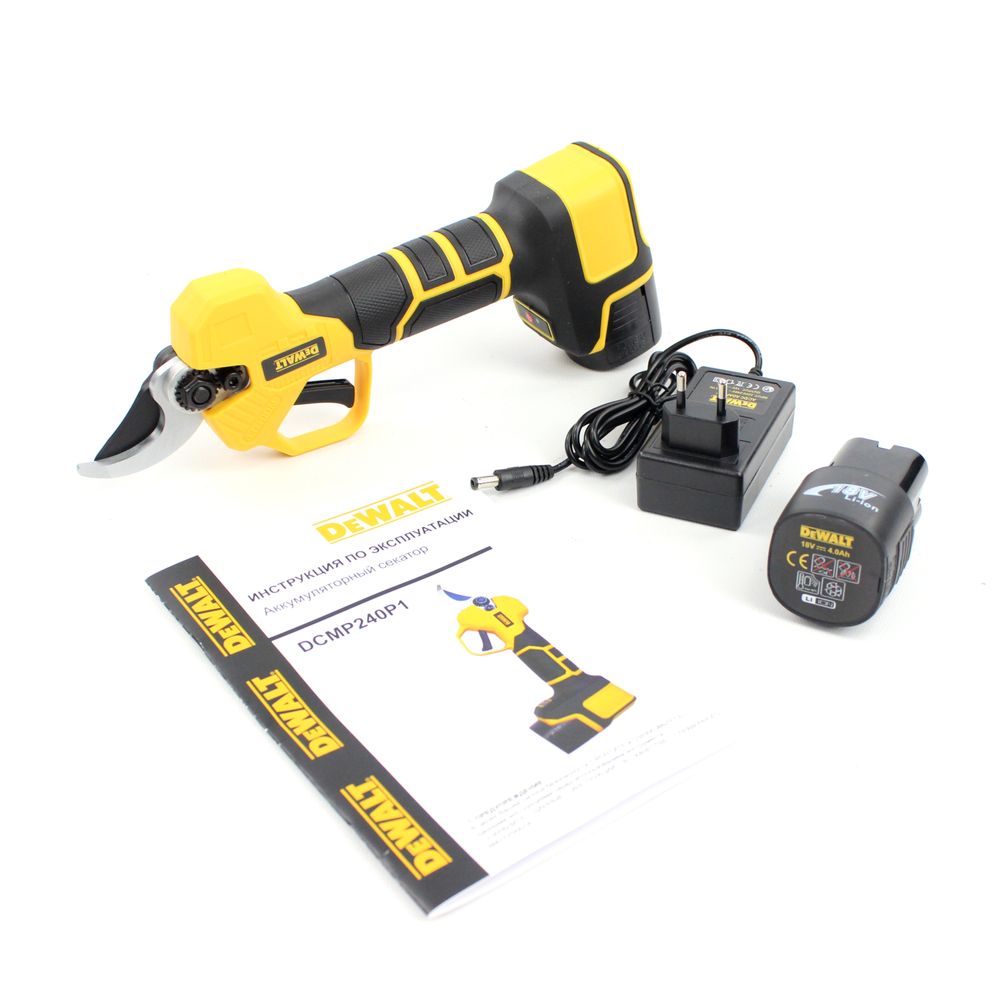 Аккумуляторный секатор DeWalt DCMP240P1 (18V, 4AH), АКБ секатор Деволт