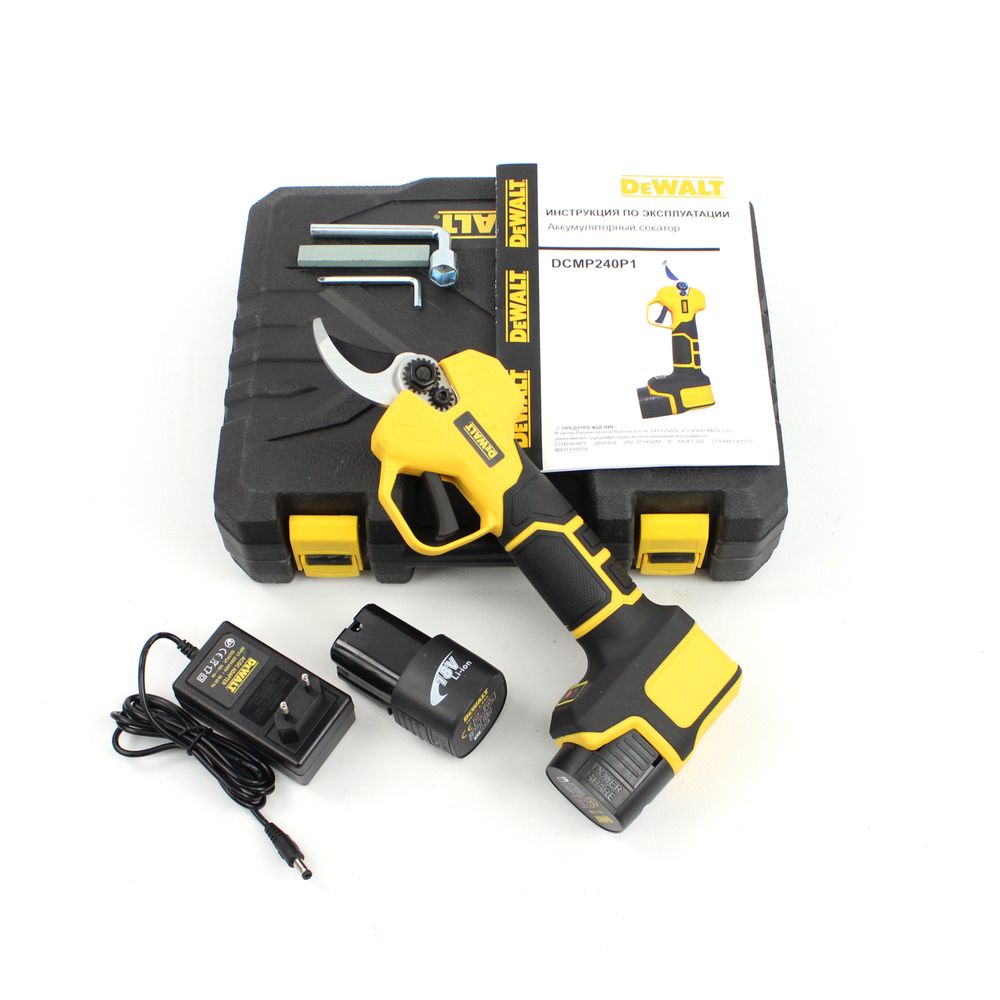 Аккумуляторный секатор DeWalt DCMP240P1 (18V, 4AH), АКБ секатор Деволт