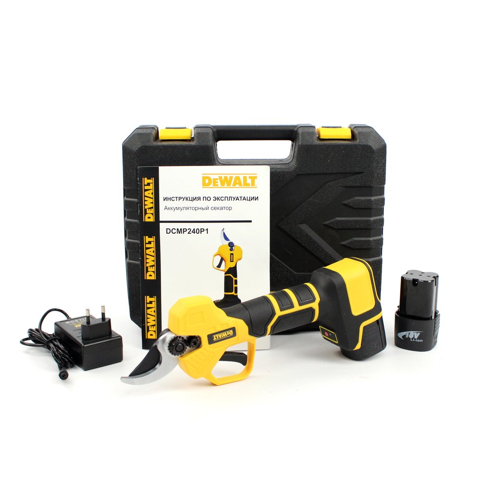 Акумуляторний секатор DeWalt DCMP240P1 (18V, 4AH), АКБ секатор Деволт