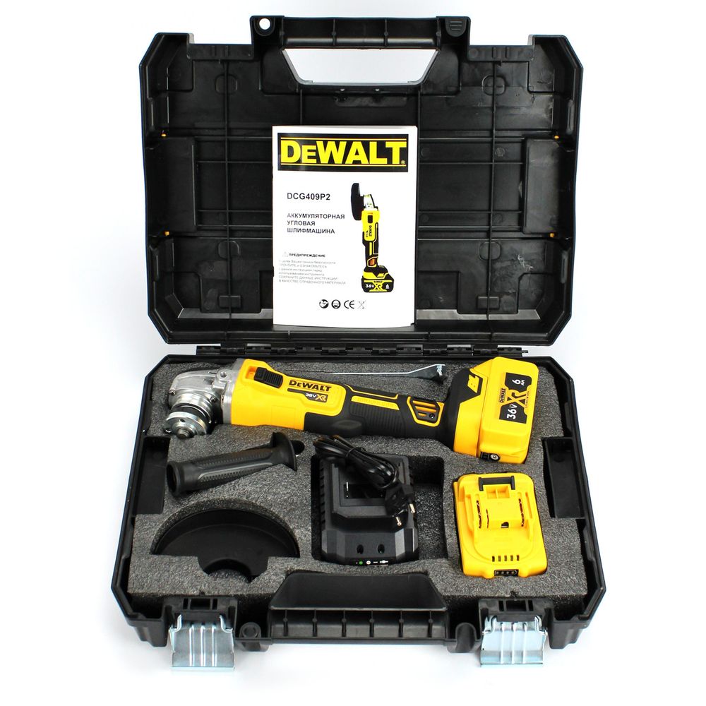 Аккумуляторная болгарка DeWalt DCG409P2 (36V, 6AH) с регулятором, АКБ УШМ Девольт, УШМ Деволт