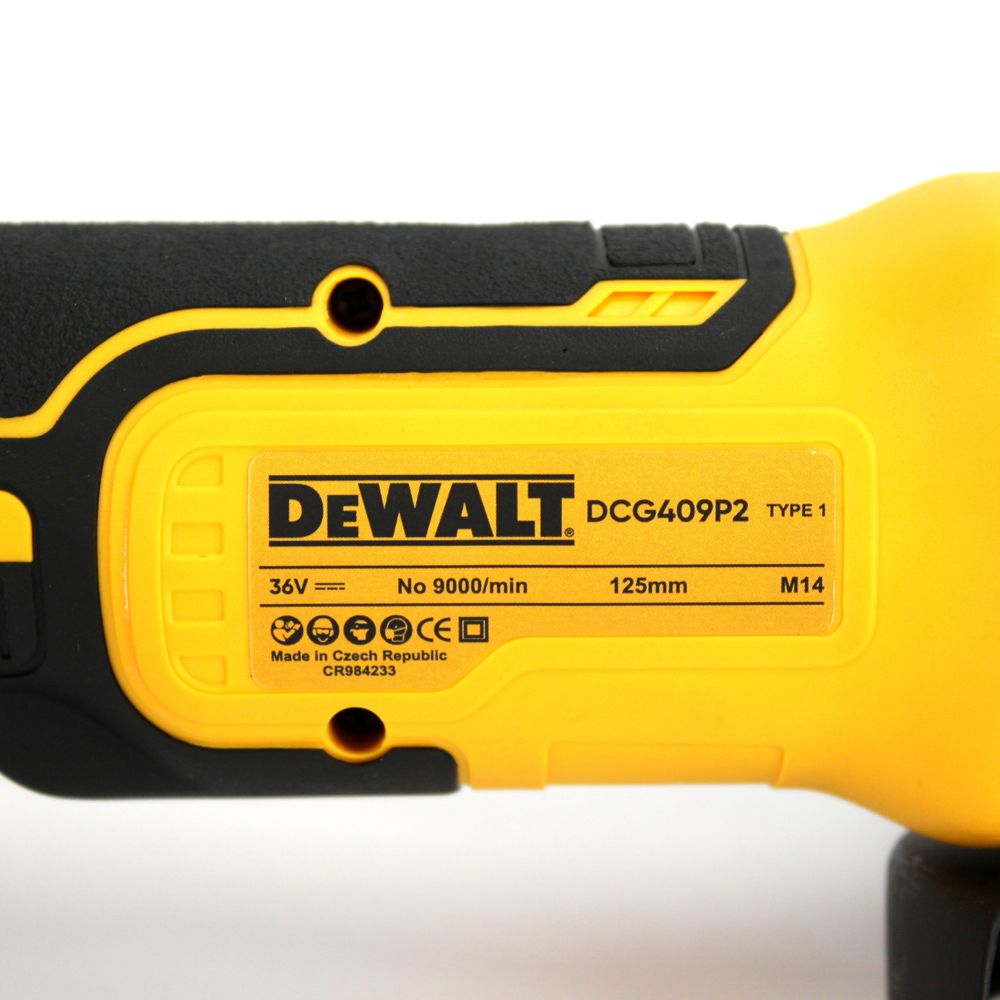 Аккумуляторная болгарка DeWalt DCG409P2 (36V, 6AH) с регулятором, АКБ УШМ Девольт, УШМ Деволт