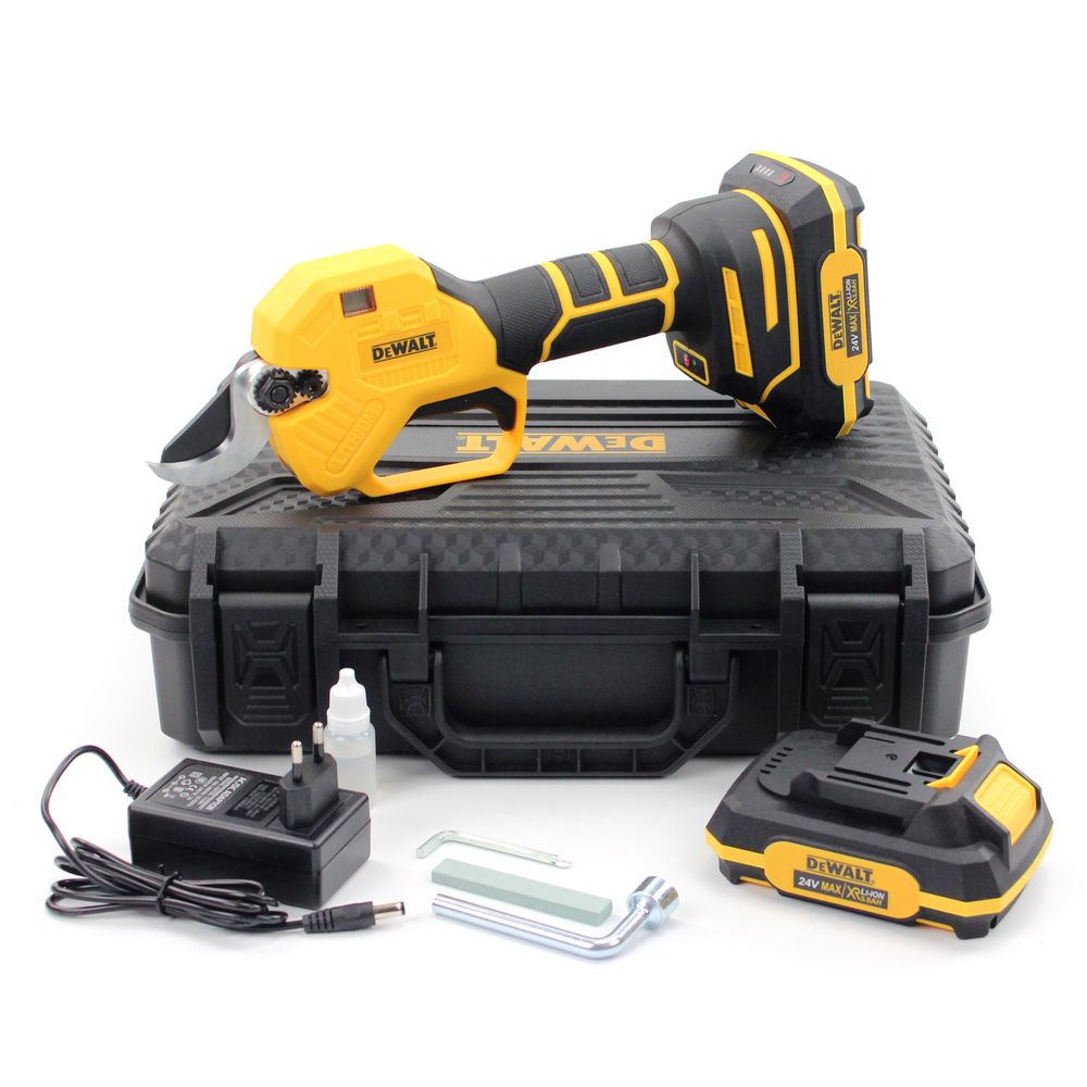 Акумуляторний секатор DeWalt DCMPP560P1 (24V, 5AH, 30мм) з індикатором заряду та різів + підсвічування