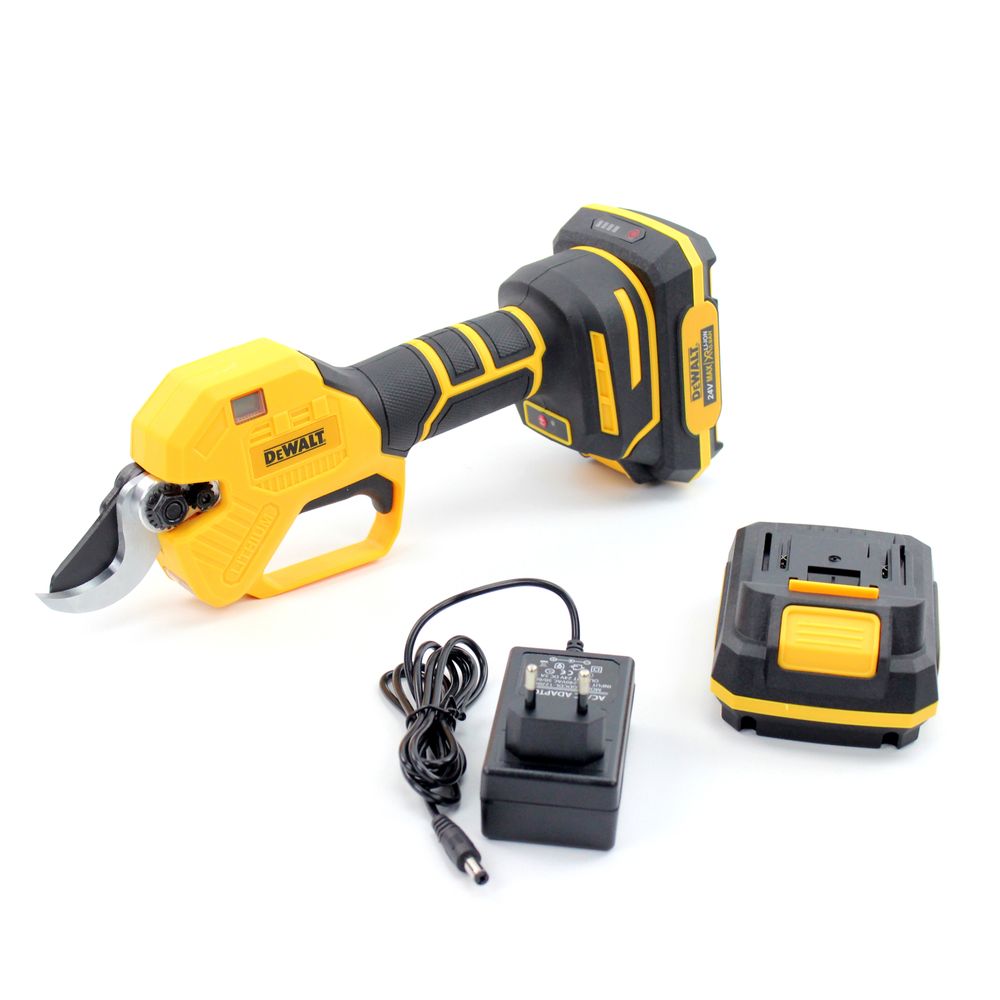 Аккумуляторный секатор DeWalt DCMPP560P1 (24V, 5AH, 30мм) с индикатором заряда и резов + подсветка