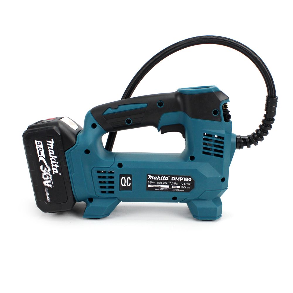 Аккумуляторный автомобильный компрессор Makita DMP180 (12л/мин 36V, 10A), с LED-индикатором давления