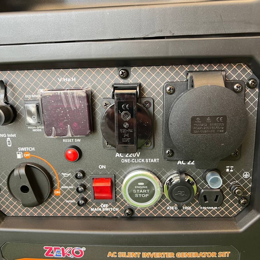 Інверторний бензиновий генератор Zeko ZK9700S-INV-ЕW-NG/GAZ 7.0 кВт, Газ-Бензин с Електростартером та Пультом ДК, тихий бензиновий генератор