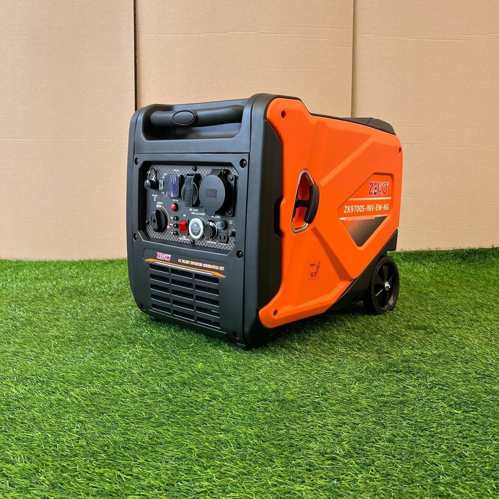 Інверторний бензиновий генератор Zeko ZK9700S-INV-ЕW-NG/GAZ 7.0 кВт, Газ-Бензин с Електростартером та Пультом ДК, тихий бензиновий генератор