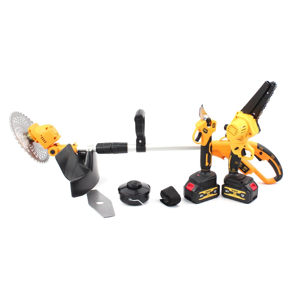 Аккумуляторный набор 3в1 DeWalt 48V (триммер DCMST156N + мини пила DCM160N + секатор DCMPP540P1)