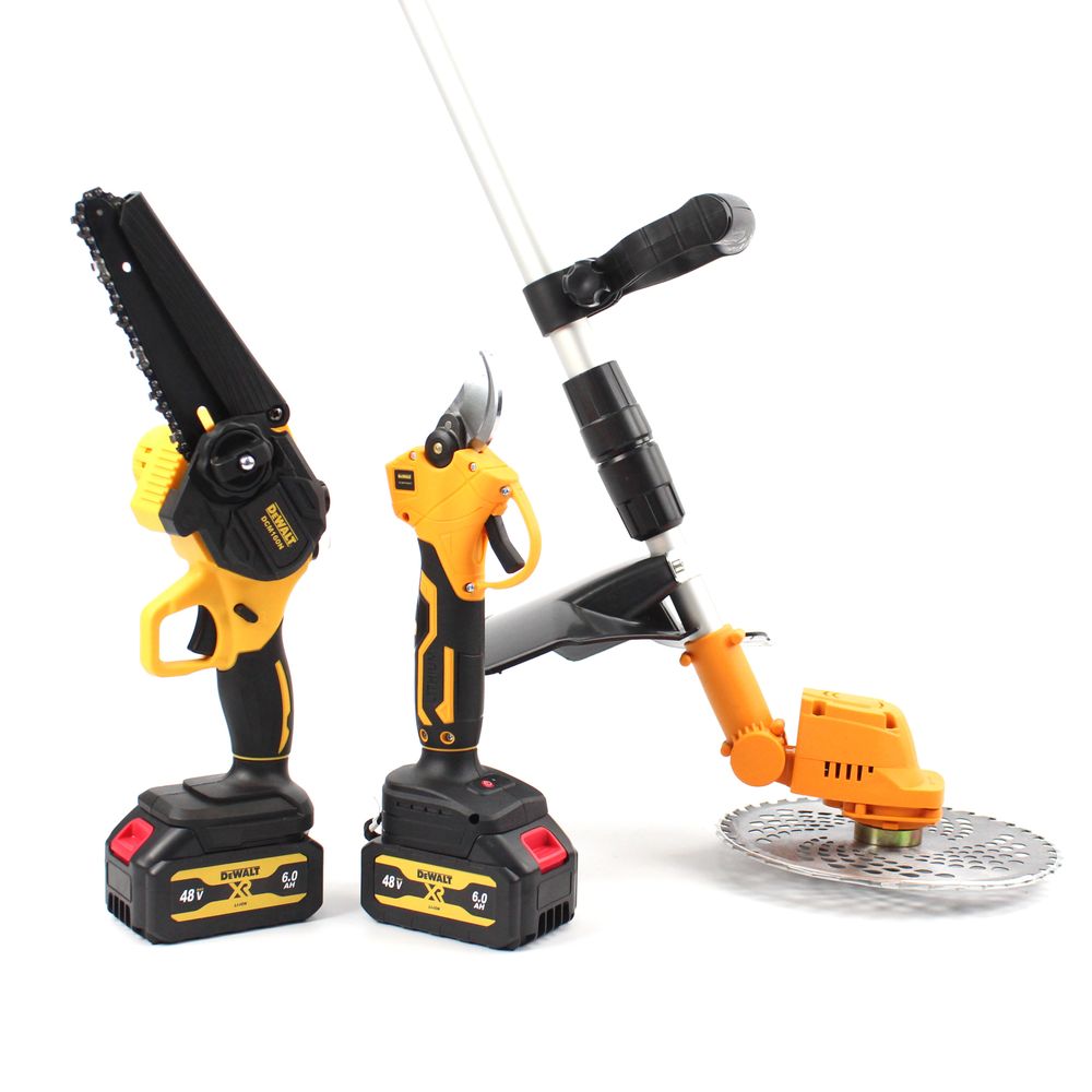 Акумуляторний набір 3в1 DeWalt 48V (тример DCMST156N + міні пила DCM160N + секатор DCMPP540P1)