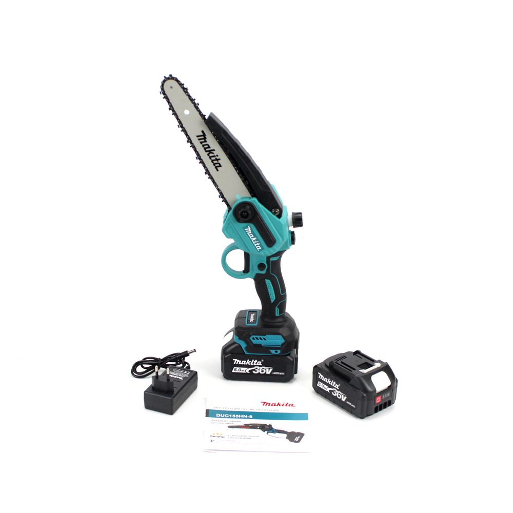 Аккумуляторная мини-пила Makita DUC155HN-8 (36V, 5AH, шина 20 см) с полуавтоматической смазкой цепи