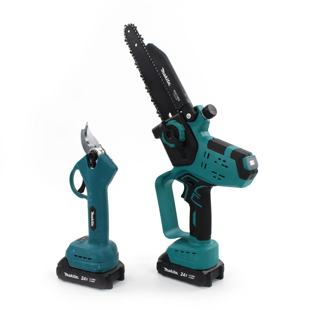 Аккумуляторный набор 3в1 Makita 24V (Пила DUC190Z + Секатор DUP365 + Степлер садовый). АКБ набор Макита