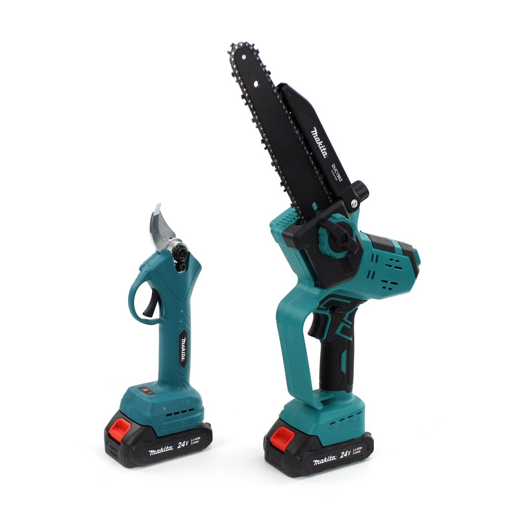 Аккумуляторный набор 3в1 Makita 24V (Пила DUC190Z + Секатор DUP365 + Степлер садовый). АКБ набор Макита