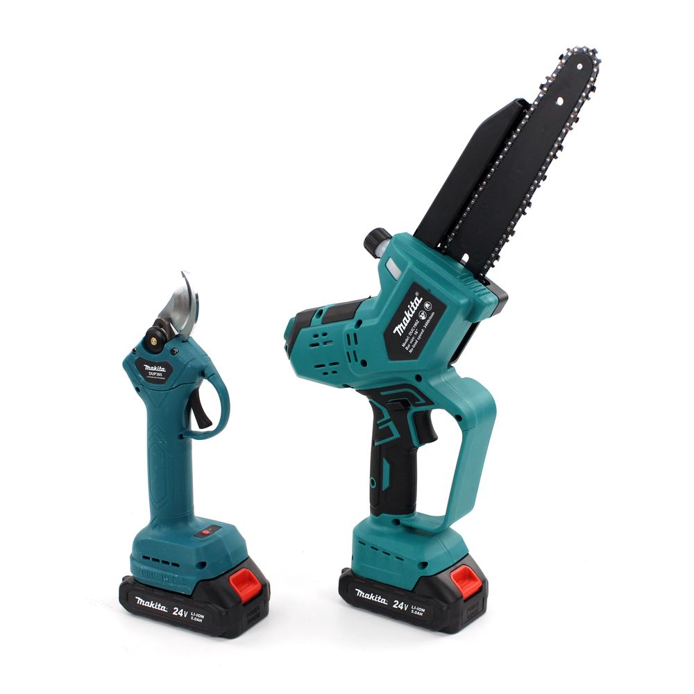 Аккумуляторный набор 3в1 Makita 24V (Пила DUC190Z + Секатор DUP365 + Степлер садовый). АКБ набор Макита